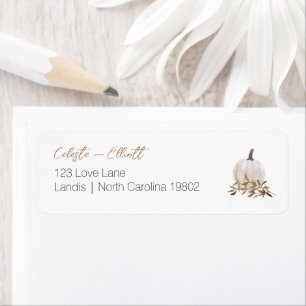 Wit Boho Pompoen Baby Shower Retouradres Etiket