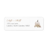 Wit Boho Pompoen Baby Shower Retouradres Etiket (Voorkant)