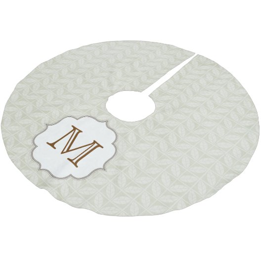 Wit boomblad Monogram Initiaal boomrok Kerstboom Rok (Gekanteld)