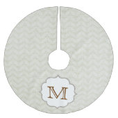 Wit boomblad Monogram Initiaal boomrok Kerstboom Rok (Voorkant)