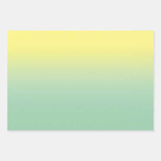 Wit Bord Geel Roze en Mint Groen Ombre Mix Inpakpapier Vel (Voorkant 2)
