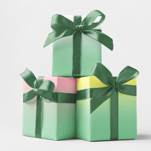 Wit Bord Geel Roze en Mint Groen Ombre Mix Inpakpapier Vel