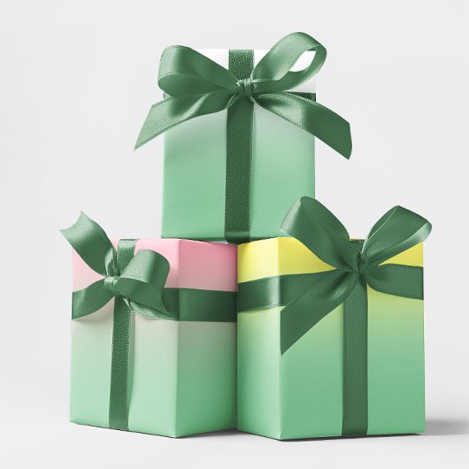 Wit Bord Geel Roze en Mint Groen Ombre Mix Inpakpapier Vel