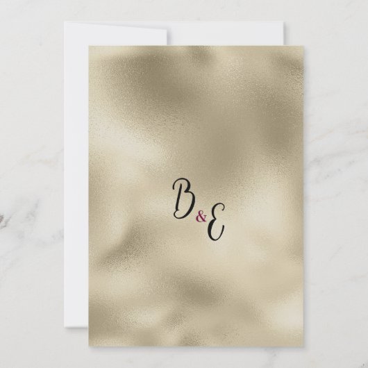 Wit bordeaux goud tropische orchidee bloemenbruilo kaart (Achterkant)