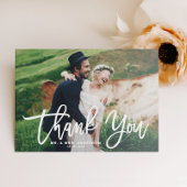 Wit Borstel Calligrafie Script Bedankt Foto