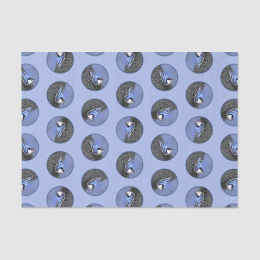 Wit-borstNuthatch schilderij Originele vogel kunst Tissuepapier (Voorkant)