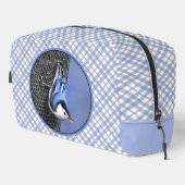 Wit-borstNuthatch schilderij Originele vogel kunst Toilettasje (Rechterhoek)