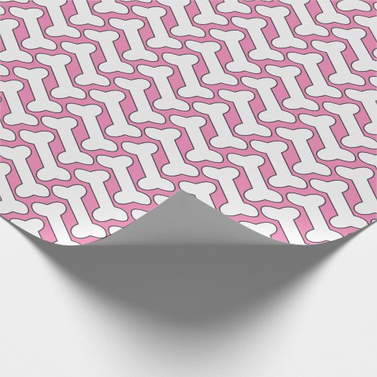 Wit bot patroon op roze Custom Cadeaupapier (Hoek)
