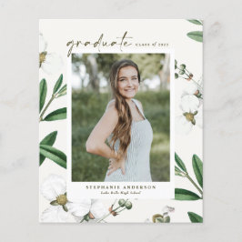 Wit Botanisch Afstuderen Uitnodiging