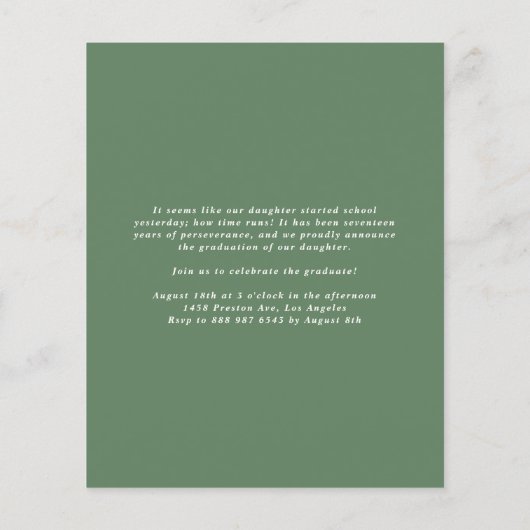  Wit Botanisch Afstuderen Uitnodiging (Achterkant)