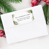 Wit Botanisch Kerstmisadres Etiket