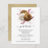 Wit, Bourgogne en goudbloedig huwelijk Informatiekaartje (Voorkant / Achterkant)