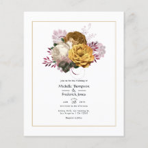 Wit, Bourgogne en Gouden Bloemen Bruiloft