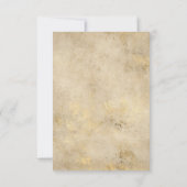 Wit, Bourgogne en Gouden Bloemen Bruiloft RSVP Kaartje (Achterkant)