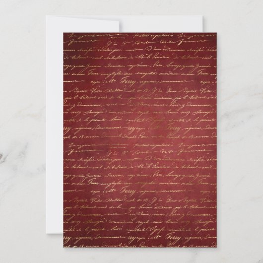 Wit Bourgondië en Goud Bloemen Baby shower Kaart (Achterkant)