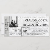 Wit Brazilië Bruiloft Boarding Pass uitnodiging (Voorkant)