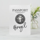 Wit Brazilië paspoort Bewaar de datum Save The Date (Staand voorkant)