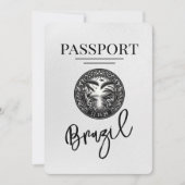 Wit Brazilië paspoort Bewaar de datum Save The Date (Voorkant)