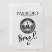 Wit Brazilië Paspoort bruiloft uitnodiging (Achterkant)