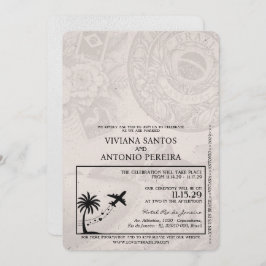 Wit Brazilië Paspoort bruiloft uitnodiging