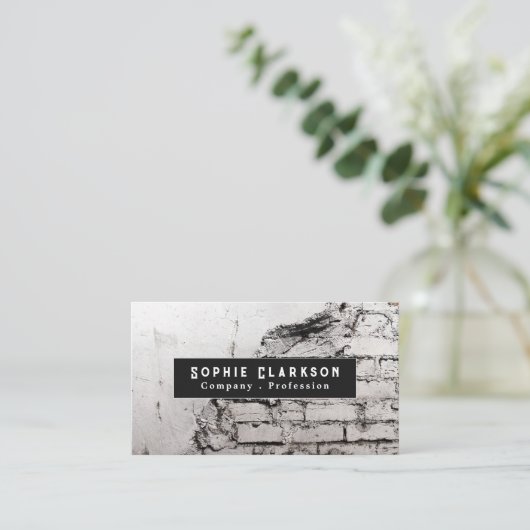 Wit Brick-wandeffect, bijtend Visitekaartje (Staand voorkant)