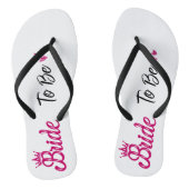 wit "Bride to be" met roze kroon Teenslippers (Voetbed)