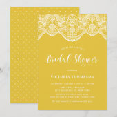 Wit Brocade Kant Geel Vrijgezellenfeest Kaart (Voorkant / Achterkant)