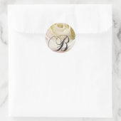 Wit Bruids Roos Monogram Sticker Initiaal B (Tas)