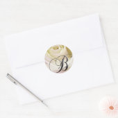 Wit Bruids Roos Monogram Sticker Initiaal B (Envelop)