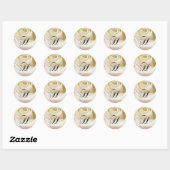 Wit Bruids Roos Monogram Sticker...Initiaal H Ronde Sticker (Vel)