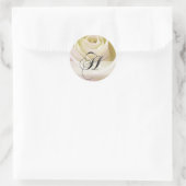 Wit Bruids Roos Monogram Sticker...Initiaal H Ronde Sticker (Tas)