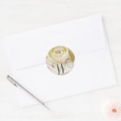Wit Bruids Roos Monogram Sticker...Initiaal W Ronde Sticker (Envelop)