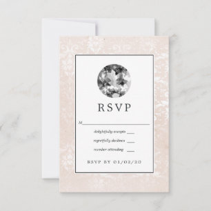  wit bruiloft diamant RSVP kaartje