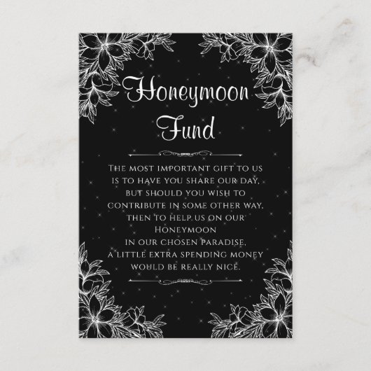 Wit  Bruiloft Huwelijksreis Fonds Informatiekaartje (Voorkant)