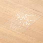 Wit Bruiloft met Landelijke kalligrafie Acryl Uitnodigingen (Laagn)