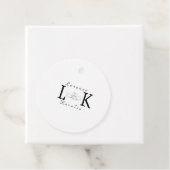 Wit Bruiloft Monogram Eenvoudig Elegant Minimalist Bedankjes Labels (In situ)