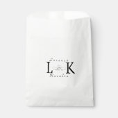 Wit Bruiloft Monogram Eenvoudig Elegant Minimalist Bedankzakje (Voorkant)