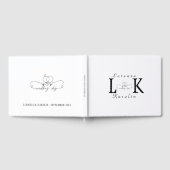 Wit Bruiloft Monogram Eenvoudig Elegant Minimalist Gastenboek (Volledig)