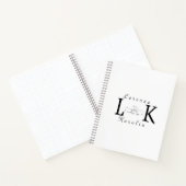 Wit Bruiloft Monogram Eenvoudig Elegant Minimalist Notitieboek (Binnen)