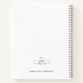 Wit Bruiloft Monogram Eenvoudig Elegant Minimalist Notitieboek (Achterkant)