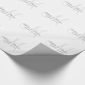 Wit Bruiloft Monogram Wrapping Papier (Hoek)