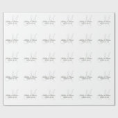 Wit Bruiloft Monogram Wrapping Papier (Vlak)
