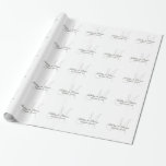 Wit Bruiloft Monogram Wrapping Papier<br><div class="desc">Wit bruiloft monogram inpakpapier. Voeg een naam toe en pas deze aan met een initiaal.</div>