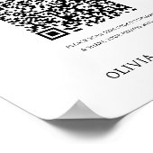 Wit bruiloft QR-code delen Foto Poster (Hoek)