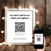 Wit bruiloft QR-code delen Foto Poster