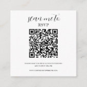 Wit | Bruiloft RSVP QR Code Informatiekaartje (Voorkant)