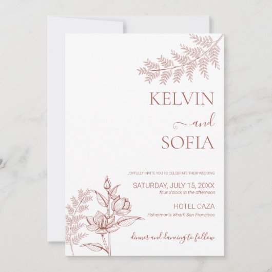 Wit bruiloft uitnodiging Weddenschap (Voorkant)