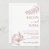 Wit bruiloft uitnodiging Weddenschap (Voorkant / Achterkant)