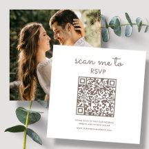 Wit & Bruin | Bruiloft RSVP QR Code