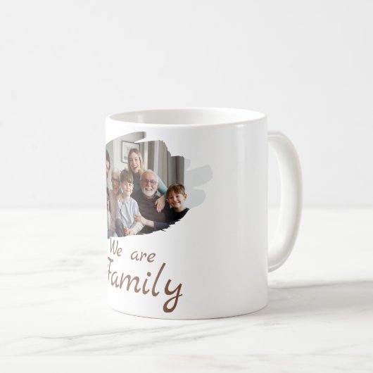 Wit Bruin Eenvoudige Familie Foto Mok (Voorkant rechts)